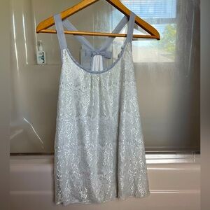 Slate blue flowy top